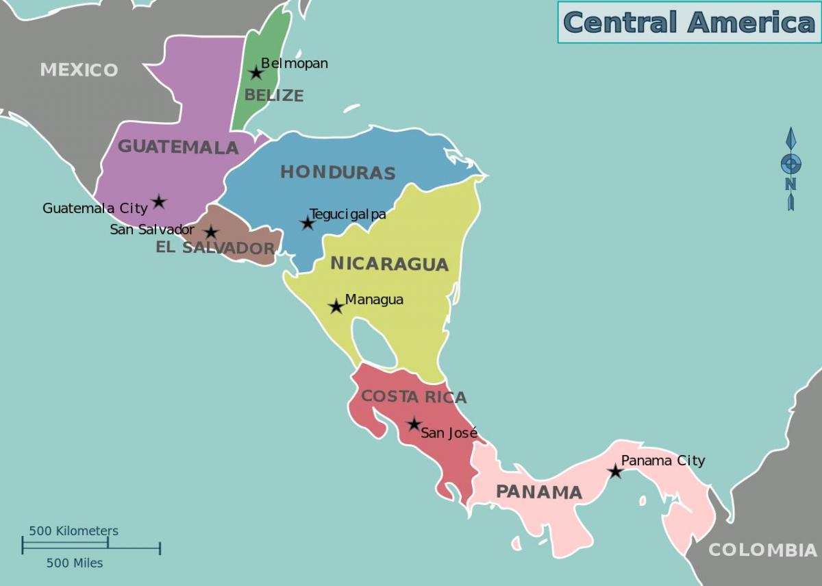 карта Хондураса мапи Централне Америке