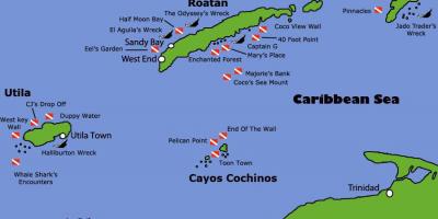 Острва Хондурас мапи