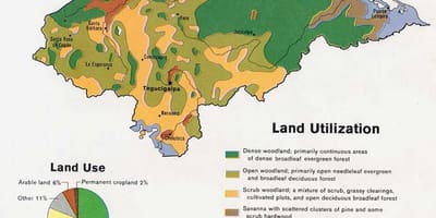 Карта Хондураса планине
