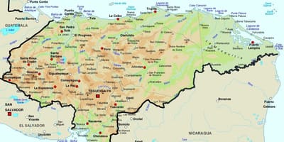 Карта Хондураса и суседних земаља