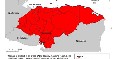 Карта Хондураса са маларије