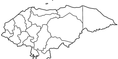 Карта празна мапа Хондураса